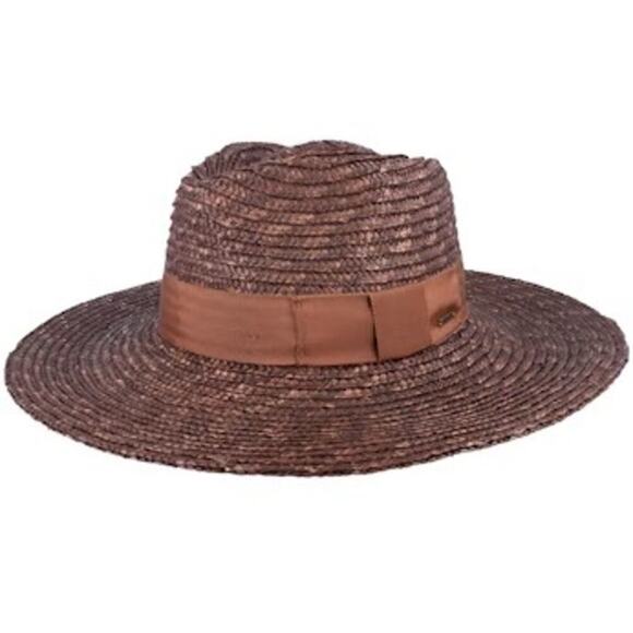Brixton Accessories - NEW Brixton Joanna Wheat Straw Fedora Hat Women's Brown Size XS 6 3/4 54CM